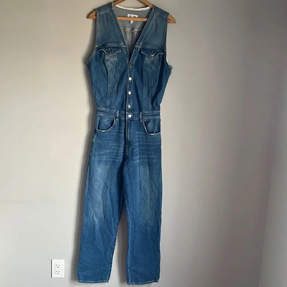 Frame le slender denim jumpsuit - Picture 2 of 11